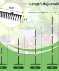 Heavy Duty Garden Rake With 78 Inch Handle And Twisted Tooth Tines 12 Metal Head Rake showing adjustable lengths from 32 to 78 inches.