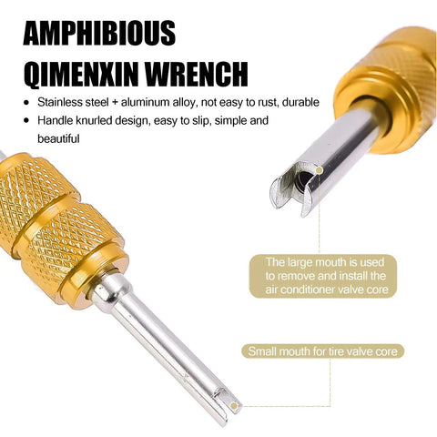 Amphibious Qimenxin wrench for Sixteen Piece Air Conditioning Valve Core Kit With Disassembly Tool R12 And R134a Cores