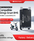 Daly Smart BMS 30-200A for Li-ion/LiFePO4/LTO batteries, designed for e-bikes and delivering real-time Bluetooth stats.