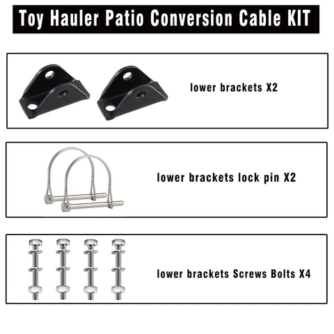 Multi Purpose Lift Support Bracket Trailer Stabilizer Kit With Four Lower Brackets Screws Bolts And Two Snap Pins Built For Heavy Duty Outdoor Use And Long Lasting Durability On Toy Hauler Patio Setups