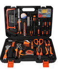 102 Piece Home Repair Tool Kit Must Have In Sturdy Toolbox For Men And Women Basic Hand Tools Set With Case For Home Maintenance DIY Projects Quick Access And Organized Tool Storage. Open toolbox showing various hand tools neatly organized.