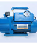 Heavy Duty 2L Two Stage Rotary Vane Vacuum Pump With Built In Solenoid Valve 250W Motor side view highlighting pressure gauge and handle.