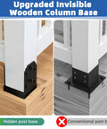 Heavy Duty 6X6 Post Base Featuring Concealed Fasteners For Smooth Kid Friendly Decks With Elevated Concrete Anchoring Support And Built Tough Steel Framing, upgraded design with hidden bolts for stability.