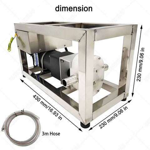 Heavy Duty Viscous Liquid Transfer Pump For Food Grade Fluids Like Honey Syrup And Thick Oils, Beast Mode Flow At 6-10 Kg/Min, Handles 800-4000 Cp, Gear Pump For Food Processing, 430x230x230 mm with 3m hose