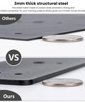 Comparison of 3mm thick L Shape Corner Bracket Mending Plate Right Angle Built To Last Heavy Duty Black Powder Coated Carbon Steel