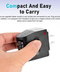 Universal AC To DC Power Converter That Brings House Current To Your Automotive Gear Straightforward Plug And Play Setup Works Like A Champ For Car Vacuums Air Pumps And Coolers In Bold Black held in hand.