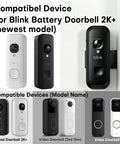 Built Like A Tank Anti Theft Security Enclosure For Blink Battery Doorbell 2K Plus showing compatible and incompatible models.