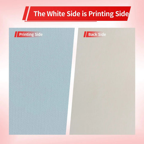 Heavyweight 350 GSM Printable Cotton Canvas Sheets For Inkjet Printers 8.5x11 Inch showing front and back sides