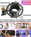 Rock Solid Aluminum Microphone Shock Mount For 53 To 58mm Condenser Mics Anti Vibration Suspension Holder Clip For Studio Use