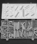 Ultimate 200 Piece Metal Spring Assortment Kit With Extension And Compression Springs Perfect For Car Appliance Repair And Digital Device Fixes Made From Durable Galvanized Steel For Your Next Awesome DIY Project. 200-piece galvanized steel spring kit in compartment box