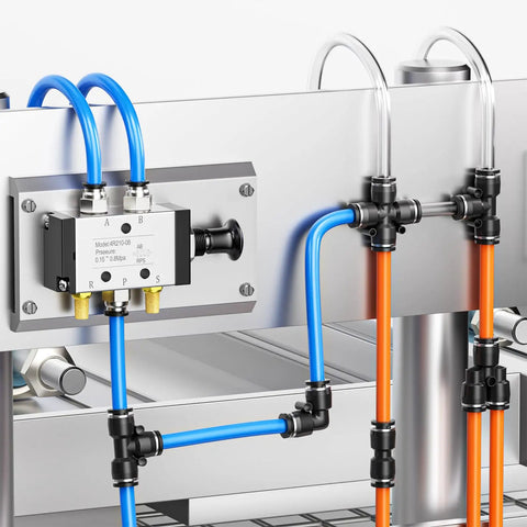 Five Way Two Position Air Valve Workhorse with NPT Ports in pneumatic system installation