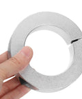 Hand holding Two Piece Double Split Shaft Collar Clamp On 60Mm Bore, 95Mm Outer Diameter, 22Mm Thick, Aluminum Alloy Set Screw Collar