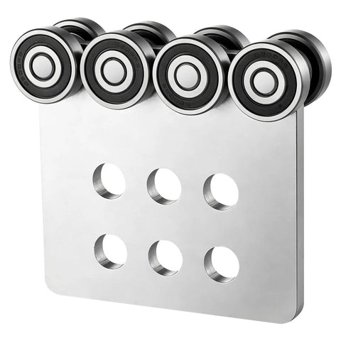 8 Wheel Trolley Rollers Assembly Bundle, 4 Pack, 3000 Lb Capacity, showing dual bearing design for strut channel
