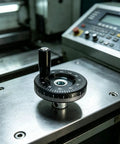 Sturdy 3 Inch Bakelite Handwheel With Clear Indexed Position Marks For Drill Press And Milling Machine Manual Calibration Settings Easy Grip Side Rotating Control Dial, black indexed dial on machine table
