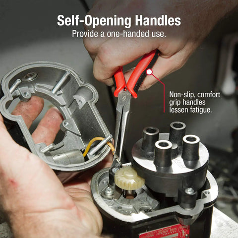 Using the 10 Piece Precision Pliers Set With Non Slip Comfort Grip Handles For Electronics Repair Jewelry Making in action