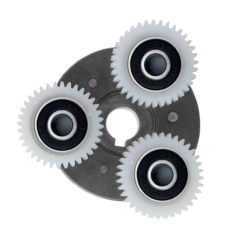 3-Piece Nylon Planetary Gear Set With 36-Tooth Gears For E Motors, featuring three nylon gears on a metal plate