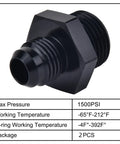 6AN Flare To AN8 ORB Male Fitting Adapter Dual Pack In Aluminum 6061-T6, 9/16-18 UNF To 3/4-16 UNF With O-Ring Seal, High-Performance AN Line Adapter For Car Enthusiasts And Tuner Projects.