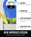 Soil Moisture Meter For Plants No Guesswork Quick Accurate Hydrometer For Indoor Houseplants And Outdoor Gardens Stop Overwatering With Easy Fast Water Readings And Real Time Soil Moisture Levels blue analog meter in pot with plant tag