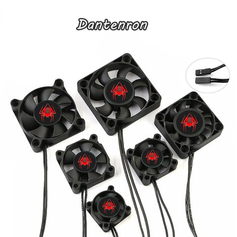 Ultra Fast RC Motor Cooling Fan With High Speed Heatsink 28000 RPM 25mm to 50mm size options, black color, JST connector