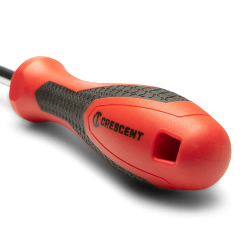 Quarter Inch Drive Dual Material Bit Holding Screwdriver Handle with Ergonomic Balance Grippy Oil and Solvent Resistant Grip