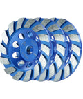 Four And A Half Inch Concrete Grinding Wheel Set With Three Pieces Featuring Turbo Diamond Segments Five Eighth To Eleven Arbor Fourteen