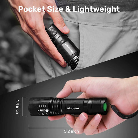 2 In 1 Led UV Blacklight Flashlight 395Nm With 500 Lumen Power in hand and pocket, showing compact size and lightweight design
