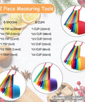12 Piece Measuring Cups And Spoons Set Colorful Kitchen Tools For Quick Prep Durable Nesting Design For Dry And Liquid Ingredients