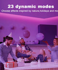Group celebrating with LED Strip Lights 200ft Two Rolls For Bedroom With App And Remote Control 24V Color Changing Light Strips