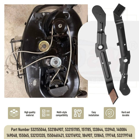 Arm Bracket Roller Cam Kit For AYP Husqvarna Craftsman 42 Inch Mower Deck Includes Two Brake Arms One Idler Arm And Two Springs For A Beefed Up Plug And Play Fit With Part Numbers 532184907 532151785 532155046