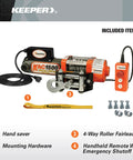 Electric Winch 1500 Lb Capacity With Remote Control, 110/120V AC Power, Handheld Controller, Easy Install Mount Kit