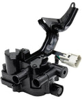 Shop Grade Heater Control Water Valve And Coolant Flow Regulator Assembly For Toyota Prius Hybrid 1.5L 2004 Through 2009 No Headache Direct Bolt In Rig Ready Upgrade side view showing connections and fittings.
