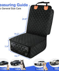 Two Pack Front Seat Cover For Cars, Trucks, SUVs And Jeeps, Full Protection Dog Car Seat Cover With Side Flaps, shown with dimensions