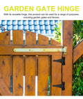 Heavy Duty 4 Inch Adjustable T Shaped Shed Hinges 2 Pack on wooden garden gate with durable steel construction
