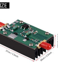 Beefy Ham Radio RF Power Amplifier Module From 1 MHz To 700 MHz Delivers Up To Three Point Two Watts Output For HF VHF UHF Transmitters Compact 37 By 56 By 17 Millimeter Size Built Tough For Reliable Signals On DIY Projects, showing dimensions and connectors