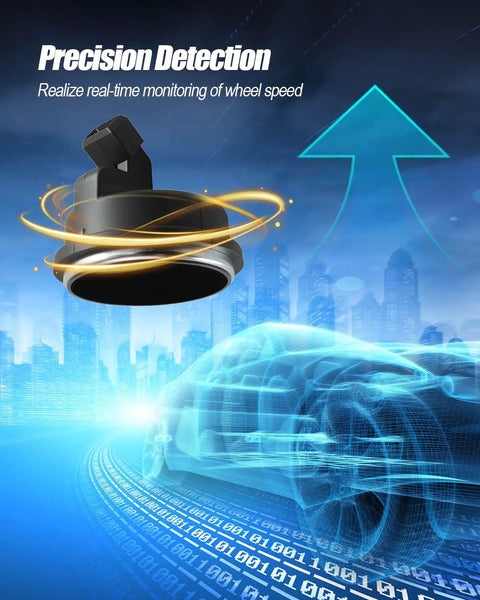Pair Of Rear Hub Bearings With Abs Speed Sensor For Kia Soul Ev 2014 To 2019, close-up view of wheel speed sensor with background design.