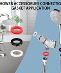 Shower head and hose filter gasket kit with stainless steel fittings, 58 pieces.