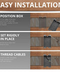 Installation steps for One Gang Electrical Outlet Box For Old Work Remodel Eight Cubic Inch Capacity With Shallow PVC Mounting Tabs.