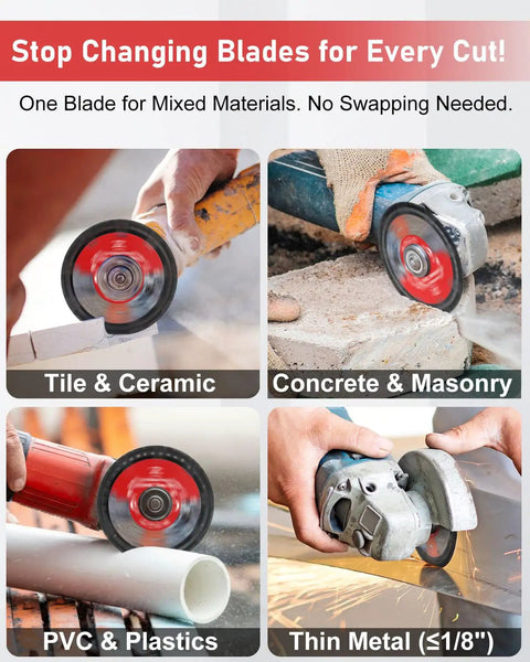 4-1/2 Inch Diamond Multi Purpose Saw Blade 2 Pack For Grinder 7/8 Inch Arbor cutting tile, concrete, PVC, and metal