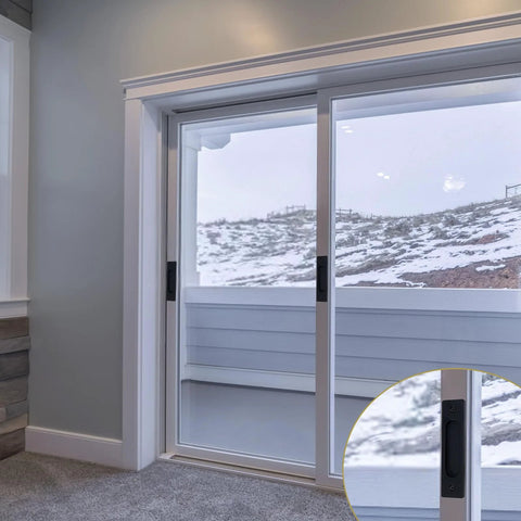 Sliding doors with 4 Pack Black Recessed Sliding Barn Door Pull Handles, Flush Finger Pull With Aluminum Alloy Construction.
