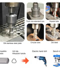 Carbide Hole Saw Kit For Metal 13 Piece Heavy Duty Drill Bit Set used on stainless steel, iron, and metal tubes with drills