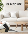Hook And Loop Self-Adhesive Tape 1 Inch By 20 Feet Black 9448A Sticky Back Fastening Strip displayed with sofa setup