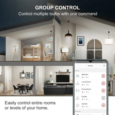 Zigbee Smart Light Bulbs With Hub Required Sold Separately, Works With SmartThings, Echo, Google Home, Alexa Voice Control, app control view