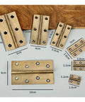 Solid Brass Concealed Hinge For Vintage Furniture Cabinets And Windows Hidden Mount Hardware 10 Hinges Set in various sizes