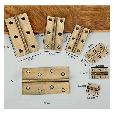 Solid Brass Concealed Hinge For Vintage Furniture Cabinets And Windows Hidden Mount Hardware 10 Hinges Set in various sizes