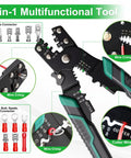 Pro-Grade 1100-Piece Wire Connectors Kit With Spade Fork Ring Bullet Terminals, features multifunctional crimping tool.