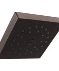 Oil Rubbed Bronze Shower Head With H2Okinetic Spray Four Inch Square Design Four Setting High Flow 1.75 GPM Shower Head Venetian Bronze Finish