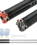 Garage Door Torsion Springs Pair With 0.218 Inch Wire, 2 Inch Inner Diameter, 24 Inch Length, Easy Install Non Slip Winding Bars, 16000 Cycles, Includes Gloves And Mounting Wrench, Electrophoresis Coated For Replacement