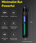 Cordless Electric Screwdriver Kit With USB C Charge specification diagram, showing battery capacity, torque settings, and dimensions.