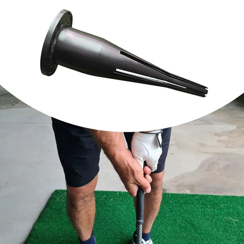 Easy Grip Golf Club Grip Installer No Sweat Shaft Change Tool being used by a golfer on grass