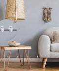 Essential White Down Wall Clips For Wire Shelving, Thirty Pack Plastic Brackets With Screws And Anchors displayed in stylish home setting.